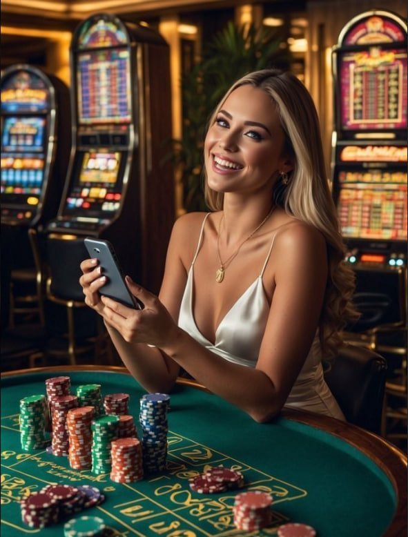 Ilustrasi permainan Slot Online dengan tampilan penuh warna di rejekislot